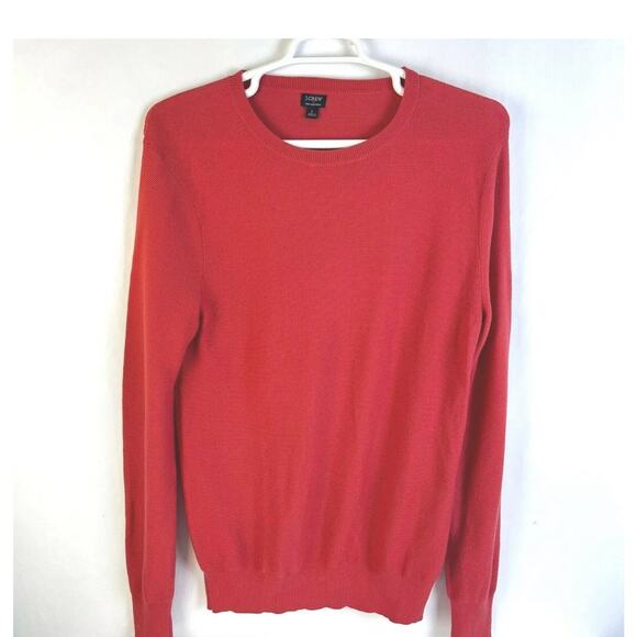 J Crew Sweater Men's Large Pullover Lightweight Orange Preppy Cotton Classic - Picture 1 of 7